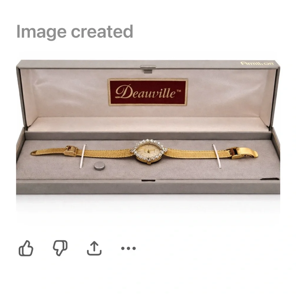 Deauville Gold-Tone Crystal Ladies Watch - Picture 4 of 10